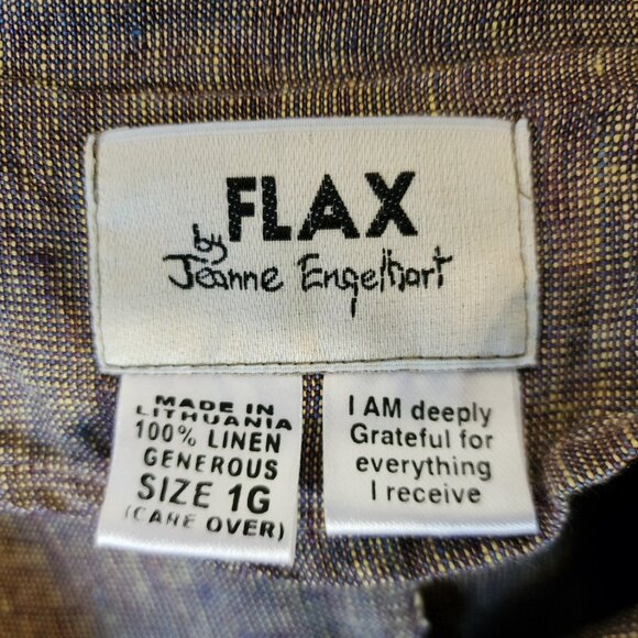 FLAX 100% Linen 1x Ruby Fruit Color Cross Weave Jacket Long Sleeves NWT Comfort - Picture 2 of 14